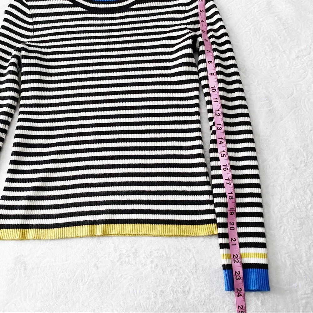 Lack & White Stripe Color Block Sweater - image 6